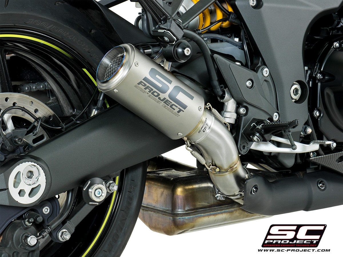 SCプロジェクト Kawasaki Z1000 17-20 DUALチタンCR-Tスリップオン K24-36T