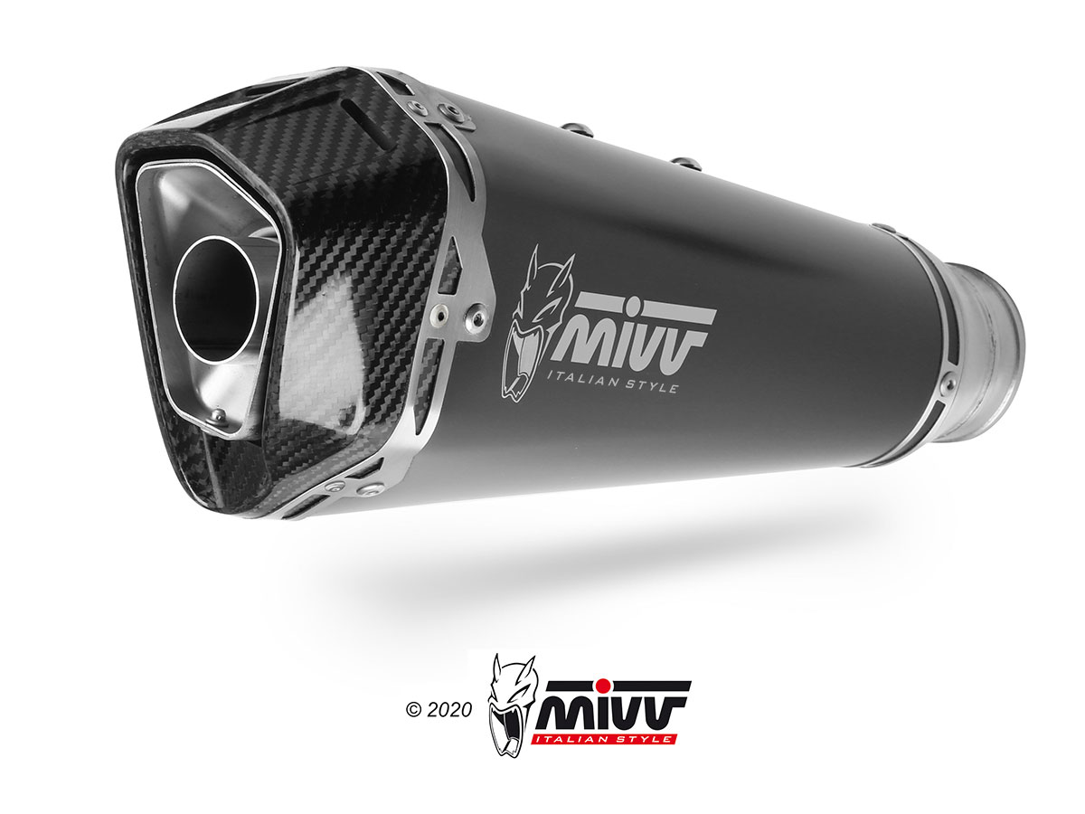Mivv Exhaust APRILIA RS125 17-20 スリップオン (触媒なし) ブラックステンレス A.011.LDRB