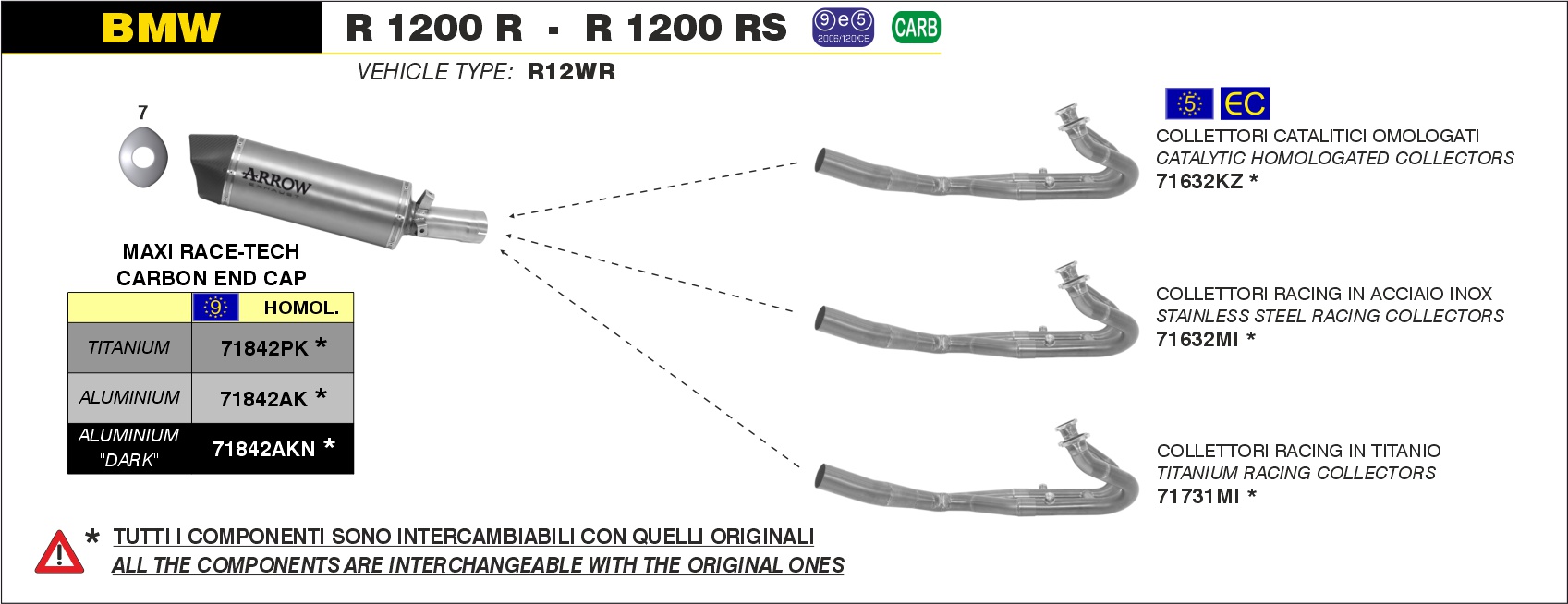 Arrow R1200RS 15-16 2:1コレクター(Maxi Race Tech サイレンサー用